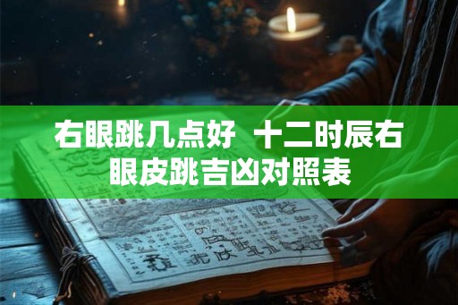 右眼跳几点好  十二时辰右眼皮跳吉凶对照表