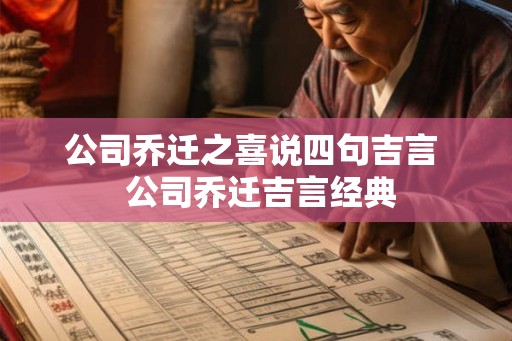公司乔迁之喜说四句吉言  公司乔迁吉言经典