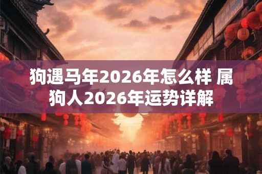 狗遇马年2026年怎么样 属狗人2026年运势详解