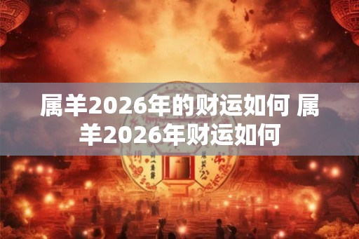 属羊2026年的财运如何 属羊2026年财运如何