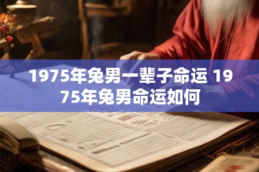 1975年兔男一辈子命运 1975年兔男命运如何