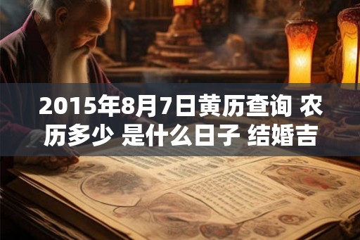 2015年8月7日黄历查询 农历多少 是什么日子 结婚吉时