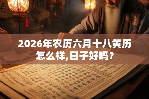 2026年农历六月十八黄历怎么样,日子好吗？