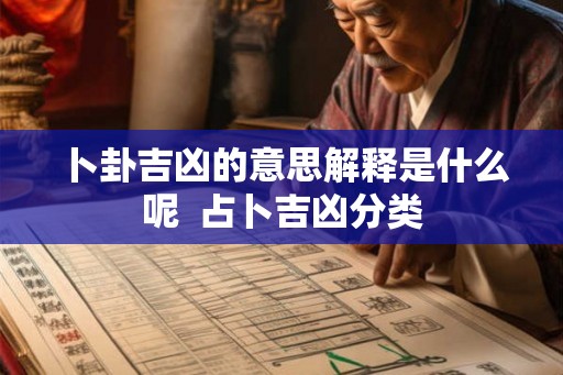 卜卦吉凶的意思解释是什么呢 占卜吉凶分类 卜卦吉凶的意思解释是什么呢 占卜吉凶分类