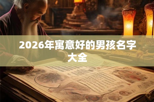 2026年寓意好的男孩名字大全