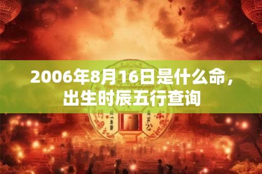 2006年8月16日是什么命，出生时辰五行查询