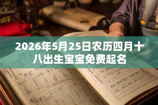 2026年5月25日农历四月十八出生宝宝免费起名