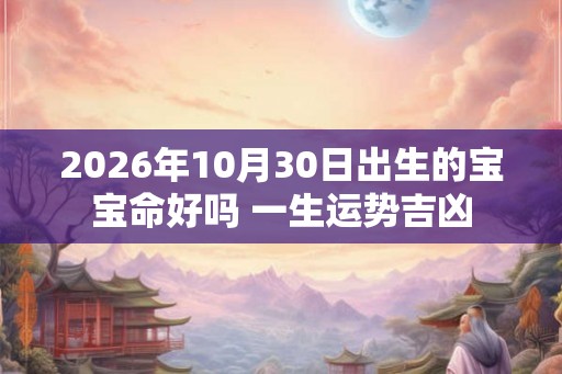 2026年10月30日出生的宝宝命好吗 一生运势吉凶 2026年10月30日出生的宝宝命好吗 一生运势吉凶