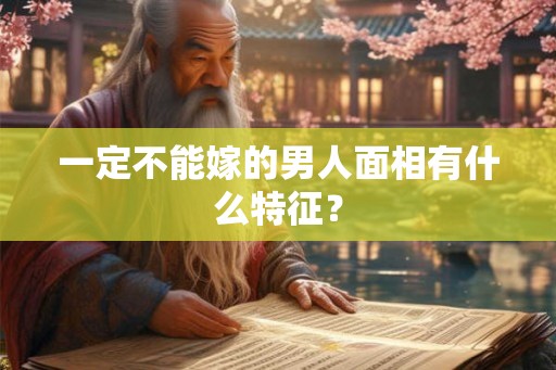 一定不能嫁的男人面相有什么特征？
