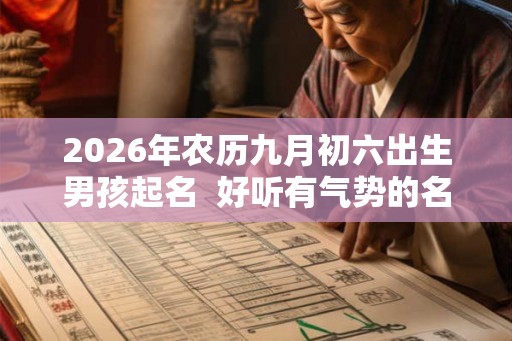 2026年农历九月初六出生男孩起名  好听有气势的名字