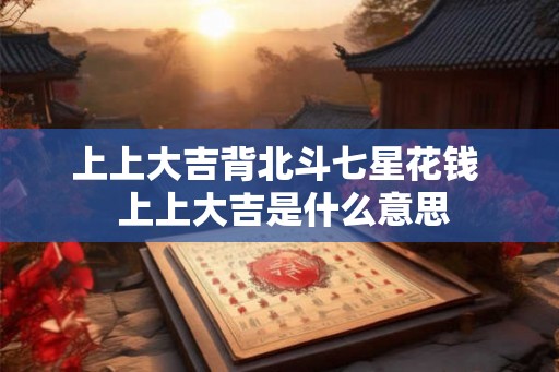 上上大吉背北斗七星花钱  上上大吉是什么意思