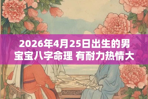 2026年4月25日出生的男宝宝八字命理 有耐力热情大方