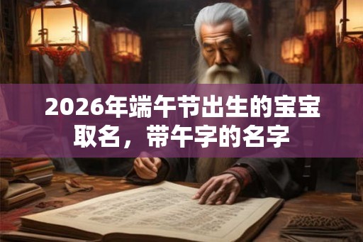 2026年端午节出生的宝宝取名，带午字的名字