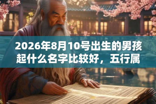 2026年8月10号出生的男孩起什么名字比较好，五行属什么