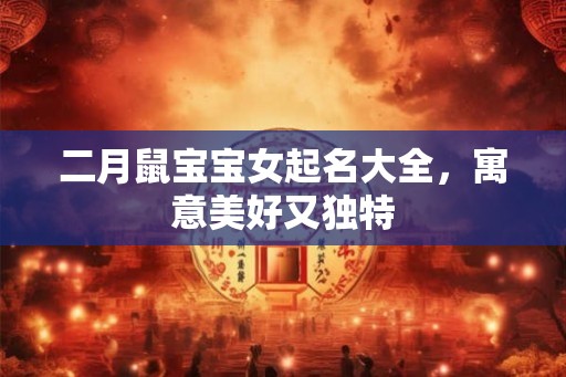 二月鼠宝宝女起名大全,寓意美好又独特 二月鼠宝宝女起名大全,寓意美好又独特