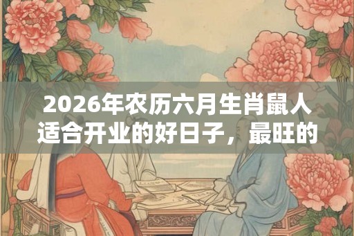 2026年农历六月生肖鼠人适合开业的好日子，最旺的开业日子