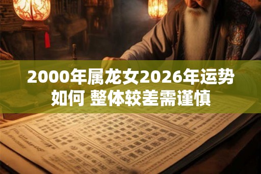 2000年属龙女2026年运势如何 整体较差需谨慎