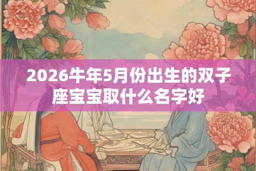 2026牛年5月份出生的双子座宝宝取什么名字好