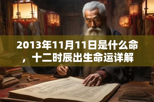 2013年11月11日是什么命，十二时辰出生命运详解