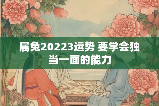 属兔20223运势 要学会独当一面的能力 属兔20223运势 要学会独当一面的能力
