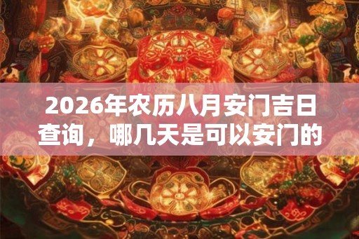 2026年农历八月安门吉日查询，哪几天是可以安门的日子？
