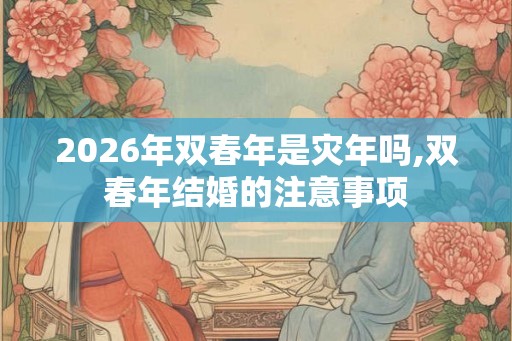 2026年双春年是灾年吗,双春年结婚的注意事项