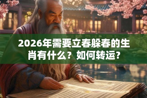2026年需要立春躲春的生肖有什么?如何转运? 2026年需要立春躲春的生肖有什么?如何转运?