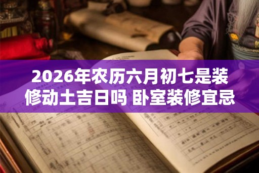 2026年农历六月初七是装修动土吉日吗 卧室装修宜忌