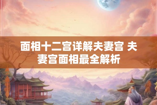 面相十二宫详解夫妻宫 夫妻宫面相最全解析
