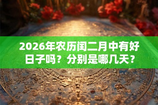 2026年农历闰二月中有好日子吗？分别是哪几天？