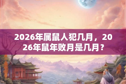 2026年属鼠人犯几月，2026年鼠年败月是几月？