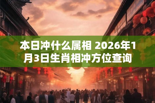 本日冲什么属相 2026年1月3日生肖相冲方位查询