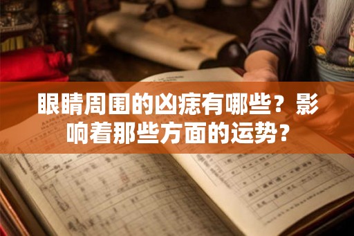 眼睛周围的凶痣有哪些？影响着那些方面的运势？