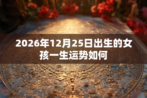 2026年12月25日出生的女孩一生运势如何