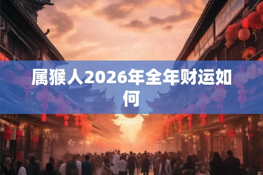 属猴人2026年全年财运如何