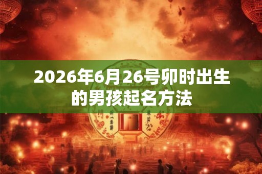 2026年6月26号卯时出生的男孩起名方法