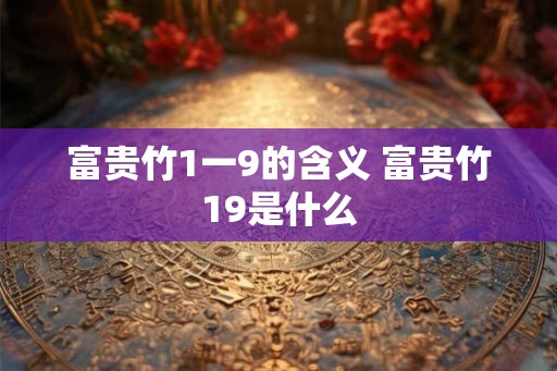 富贵竹1一9的含义 富贵竹19是什么