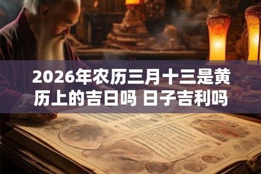 2026年农历三月十三是黄历上的吉日吗 日子吉利吗