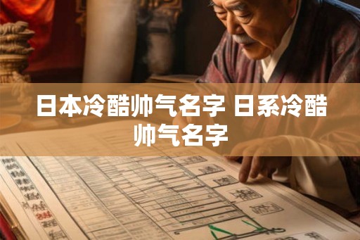 日本冷酷帅气名字 日系冷酷帅气名字