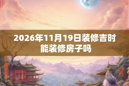 2026年11月19日装修吉时 能装修房子吗