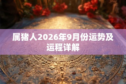 属猪人2026年9月份运势及运程详解 属猪人2026年9月份运势及运程详解