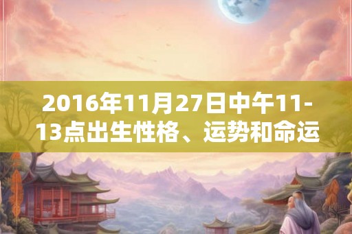 2016年11月27日中午11-13点出生性格、运势和命运