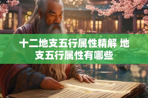 十二地支五行属性精解 地支五行属性有哪些