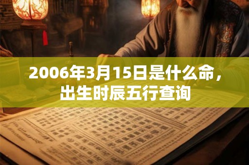 2006年3月15日是什么命，出生时辰五行查询