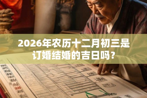 2026年农历十二月初三是订婚结婚的吉日吗？