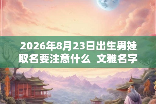 2026年8月23日出生男娃取名要注意什么 文雅名字解析 2026年8月23日出生男娃取名要注意什么 文雅名字解析