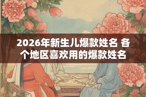 2026年新生儿爆款姓名 各个地区喜欢用的爆款姓名