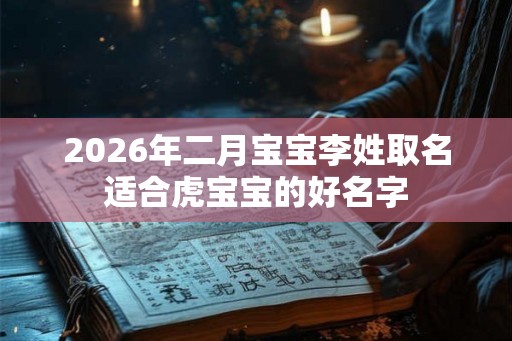 2026年二月宝宝李姓取名适合虎宝宝的好名字