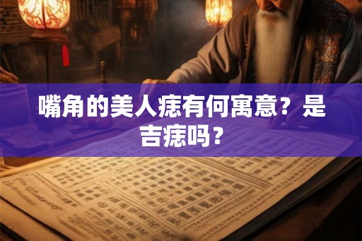 嘴角的美人痣有何寓意？是吉痣吗？