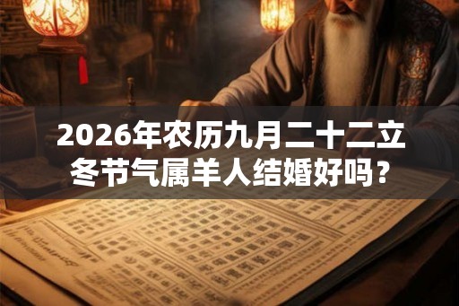 2026年农历九月二十二立冬节气属羊人结婚好吗？